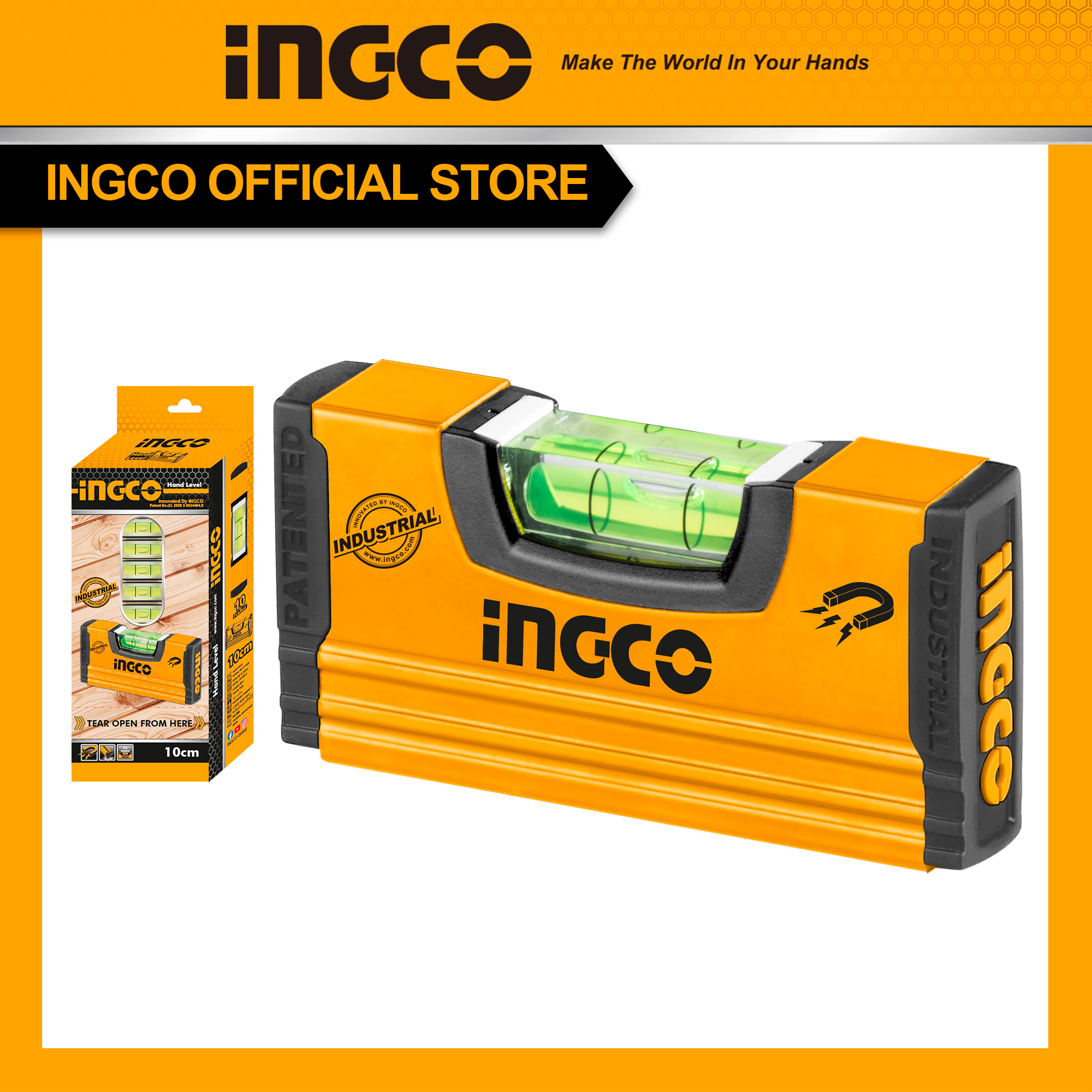 Thước thủy mini bỏ túi có nam châm ingco hmsl03101