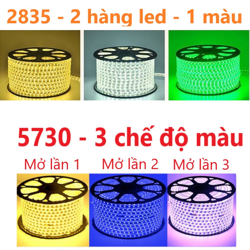 [20 mét dây - TẶNG NGUỒN] Dây đèn led trang trí ngoài trời, đèn led dây ĐÔI hắt trần, quấn cây trang trí siêu bền 2835
