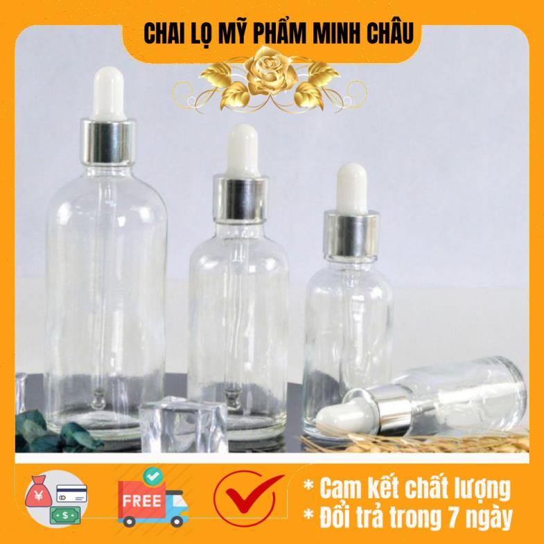 Lọ đựng tinh dầu 15ml/20ml Dày bóp giọt Khoen Bạc / lọ chiết serum