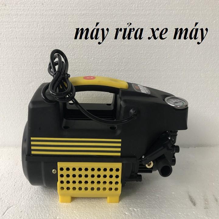 Máy Rửa Xe Mini Ô Tô, Xe Máy Áp Lực Cao Tặng Bình Xịt Tuyết
