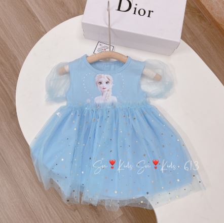 Váy elsa cho bé, váy cho bé gái dễ thương, chất cotton mềm, size cho bé 8-20kg