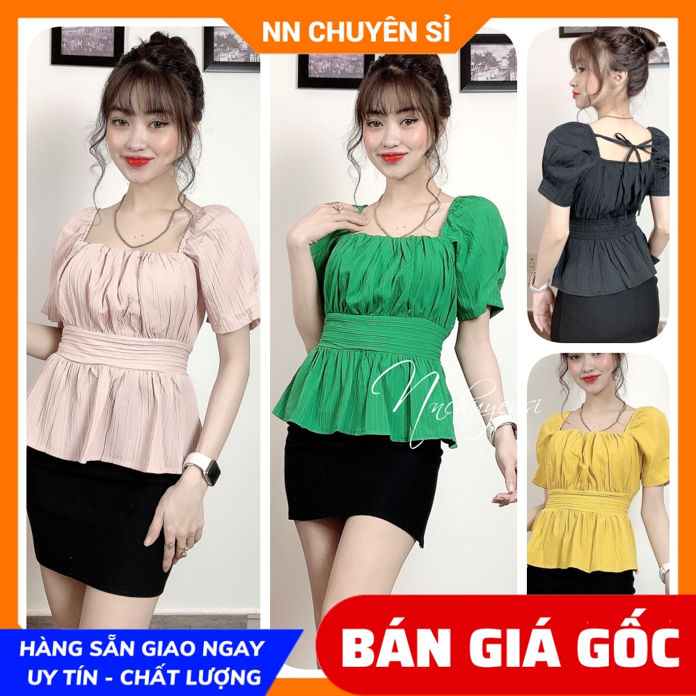 Áo sơ mi công sở nữ dún ngực phối tay búp cột nơ sau - chất đũi mềm cực đẹp - MT2000 ⚡ sơ mi tay phồng ⚡ sơ mi tay lỡ ⚡ sơ mi cúc bọc ⚡ sơ mi công sở nữ ⚡ Áo kiểu trơn màu đơn giản ⚡ áo kiểu công sở⚡