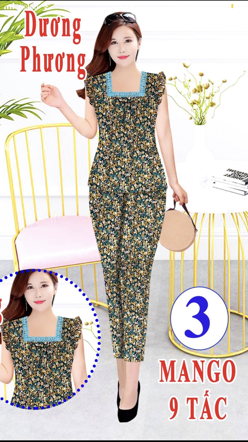 Đồ bộ pijana 9 tất chất vải mango lụa cực mềm mịn mát