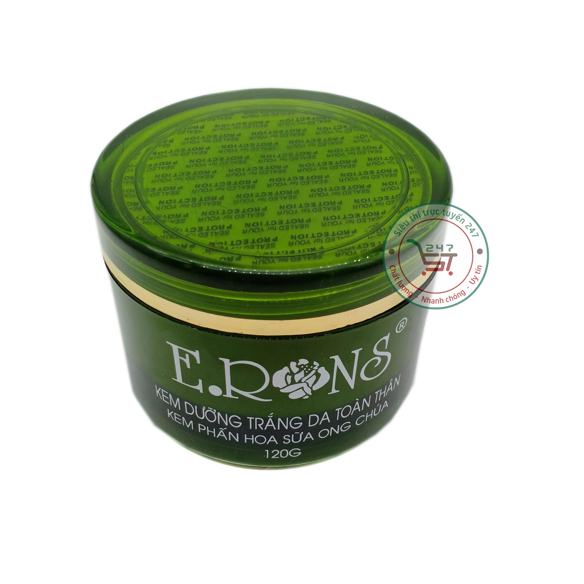Kem body Trắng da toàn thân Giữ ẩm Phấn hoa Sữa ong chúa Erons 120g (Xanh lá)