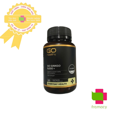 Viên uống bổ não GO Healthy Go Ginkgo 9000 1-A-Day, New Zealand (60v) cho người lớn trên 18 tuổi