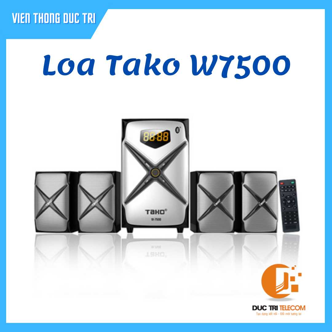 Loa máy tính 4.1 tako w-7500 hỗ trợ usb,fm,sd, remote, bluetooth