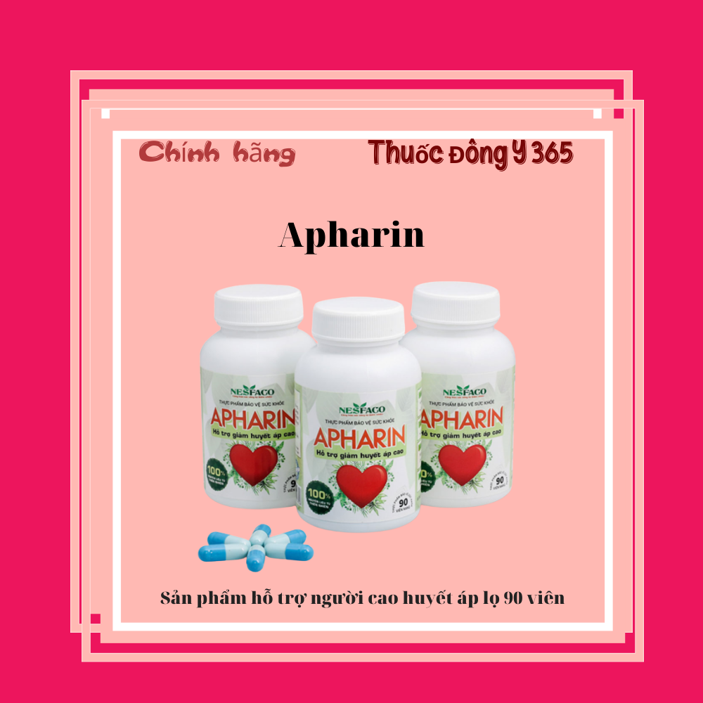 Combo 10 hộp Apharin sản phẩm hỗ trợ người cao huyết áp lọ 90 viên