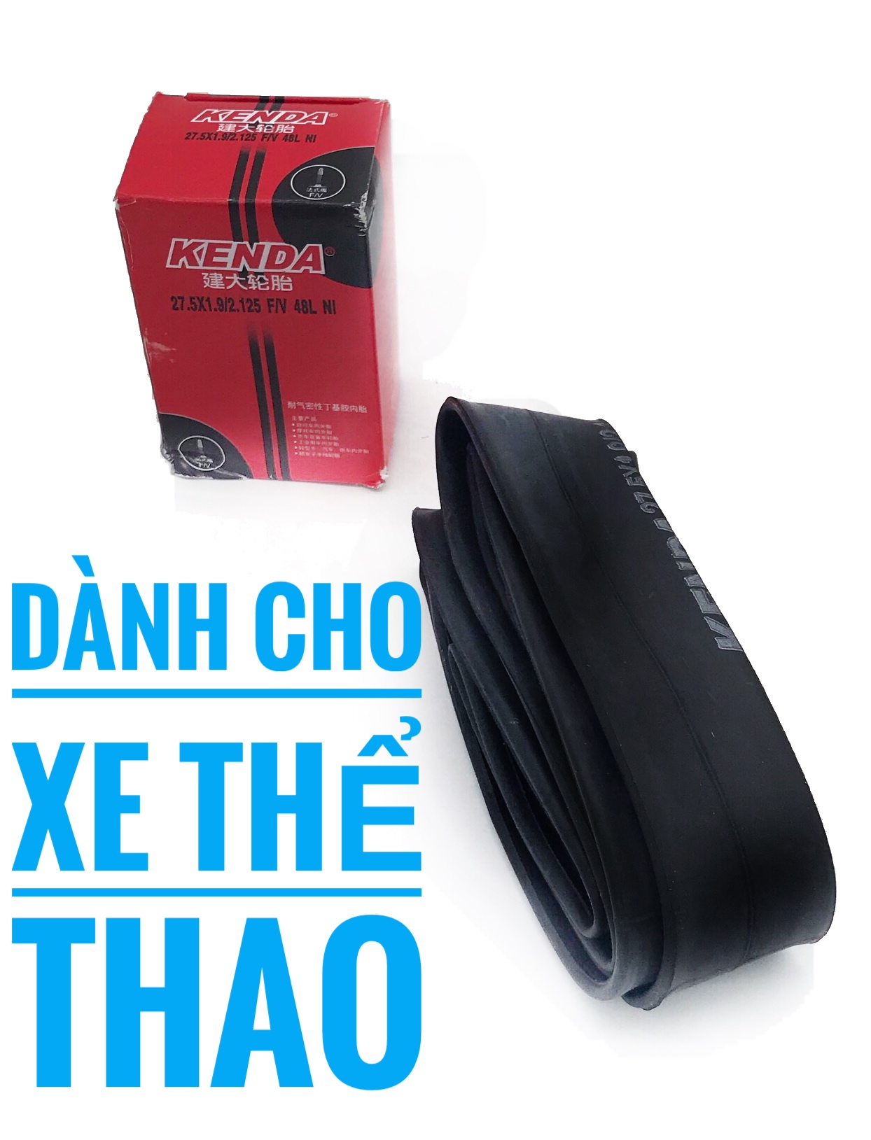 Săm xe đạp thể thao Kenda 27.5X1.9/2.125 , đầu vòi 48mm, chuyên dành cho xe đạp Road đường trường, xe đạp leo núi, Sản xuất tại Đài Loan