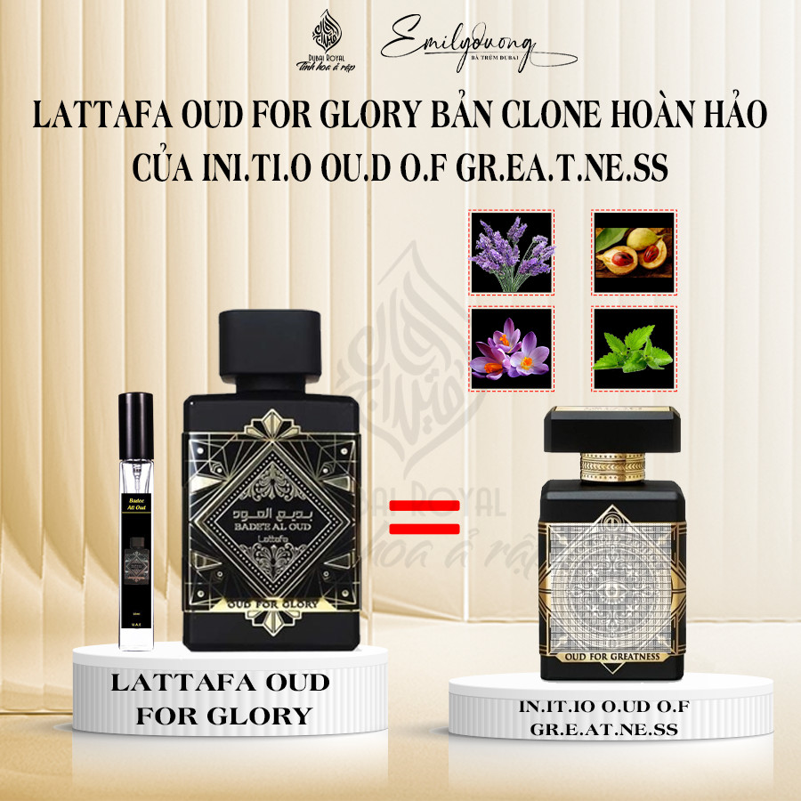 Nước hoa Dubai Badee Al Oud of Glory For Lattafa dành cho cả nam và nữ hương thơm độc lạ sang trọng