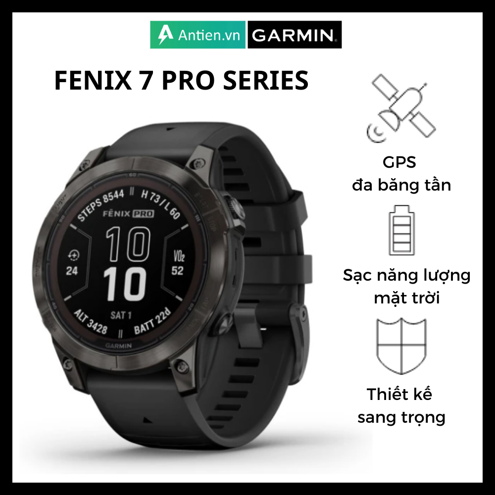 Đồng hồ thể thao thông minh Garmin Fenix 7 ,7S ,7X Pro - Sapphire Solar, Titanium Hàng chính hãng - BH 12 tháng