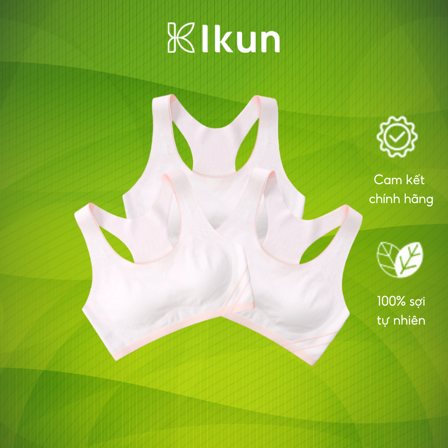 Combo 3 áo lót sợi gỗ sồi mát lạnh dành cho bé gái áo lót lá học sinh Ikun AML03, áo ngực học sinh mới lớn dây thì