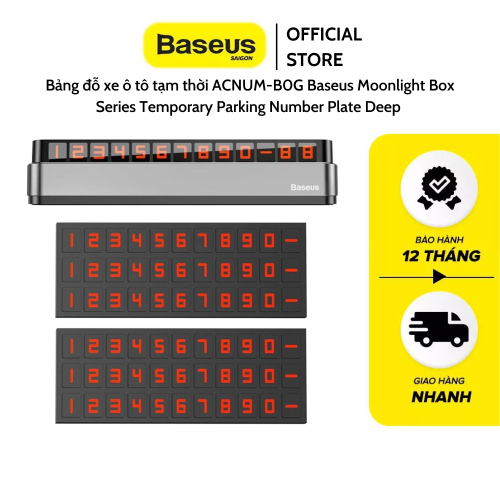 Bảng đỗ xe ô tô tạm thời ACNUM-B0G Baseus Moonlight Box Series Temporary Parking Number Plate Deep để số điện thoại, số xe ô tô