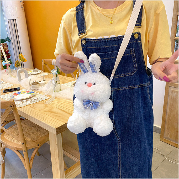Túi đeo chéo Thỏ Bông Bunny dễ thương, túi đeo chéo hình thú bông đáng yêu phong cách Hàn Quốc