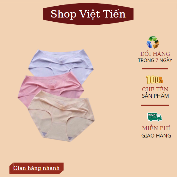 Set 05 quần lót nữ su đúc không đường may vải thun lạnh form quần ôm mông,tôn dáng,hàng mỏng nhẹ,thoáng mát,mềm mịn,thấm hút mồ hôi tốt,với công nghệ ép mượt giúp quần nhẹ như không VT-41 VIỆT TIẾN