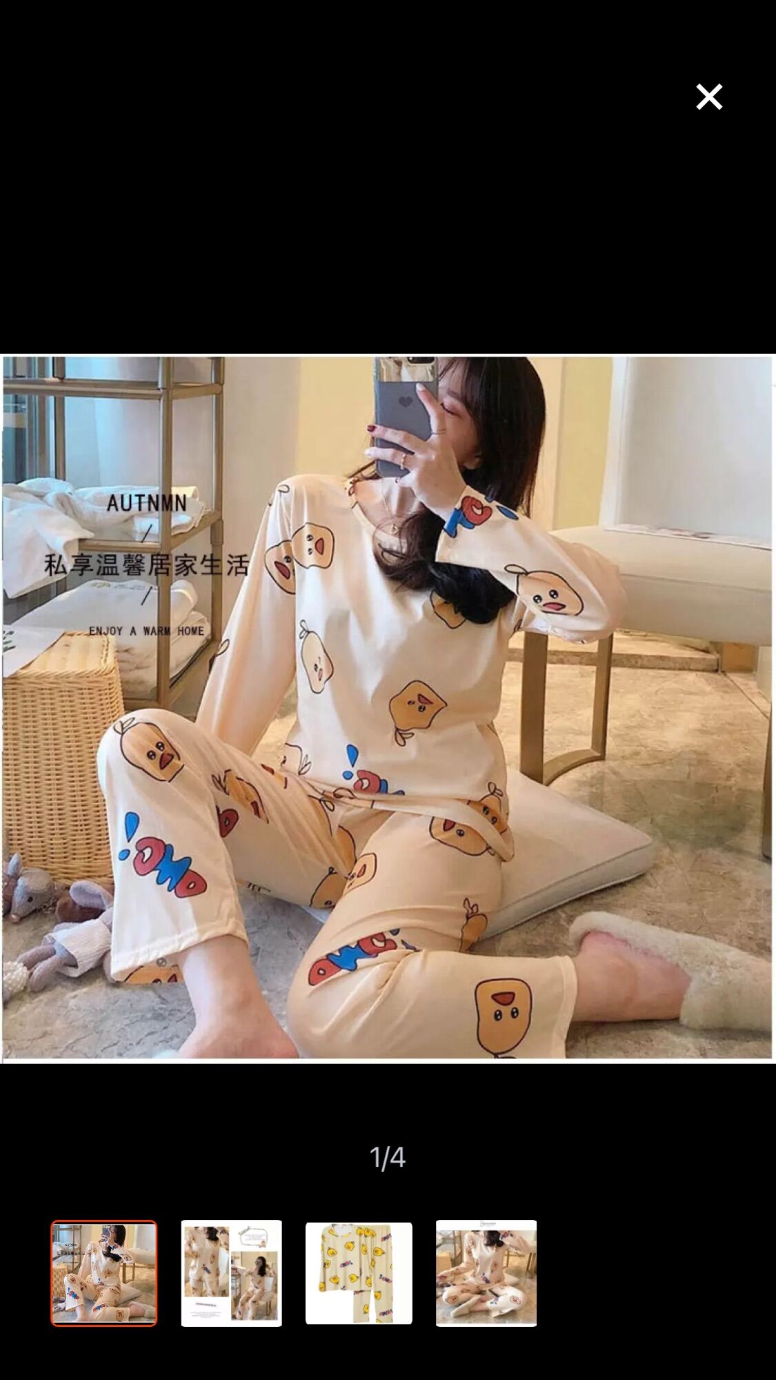 [Sale TẾT 3 Ngày] Đồ bộ nữ mặc nhà dài tay họa tiết VỊT CON