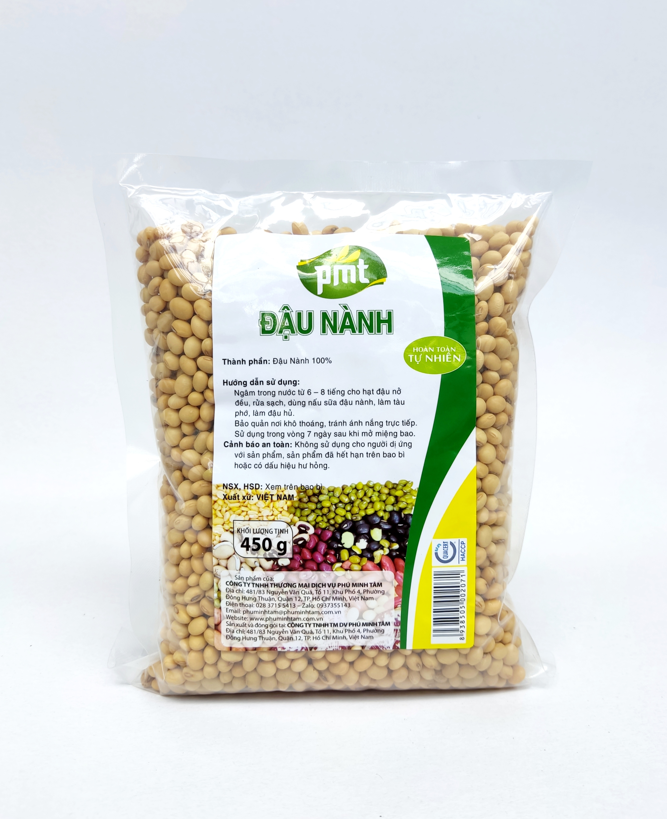 Đậu nành thương hiệu phú minh tâm hàng gói 450g