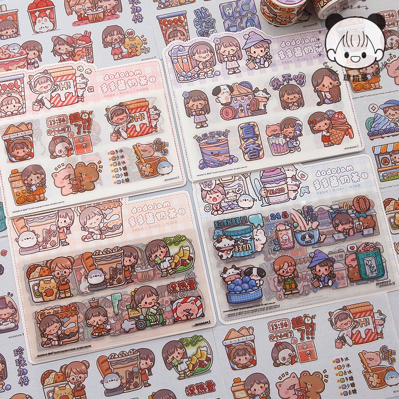 Set 10 tấm sticker cô bé DoDoJam trang trí sổ tay siêu dễ thương, Bộ 10 tờ sticker Telado sáng tạo lưu bút, Sticker cute không thấm nước trang trí đồ dùng tiện lợi