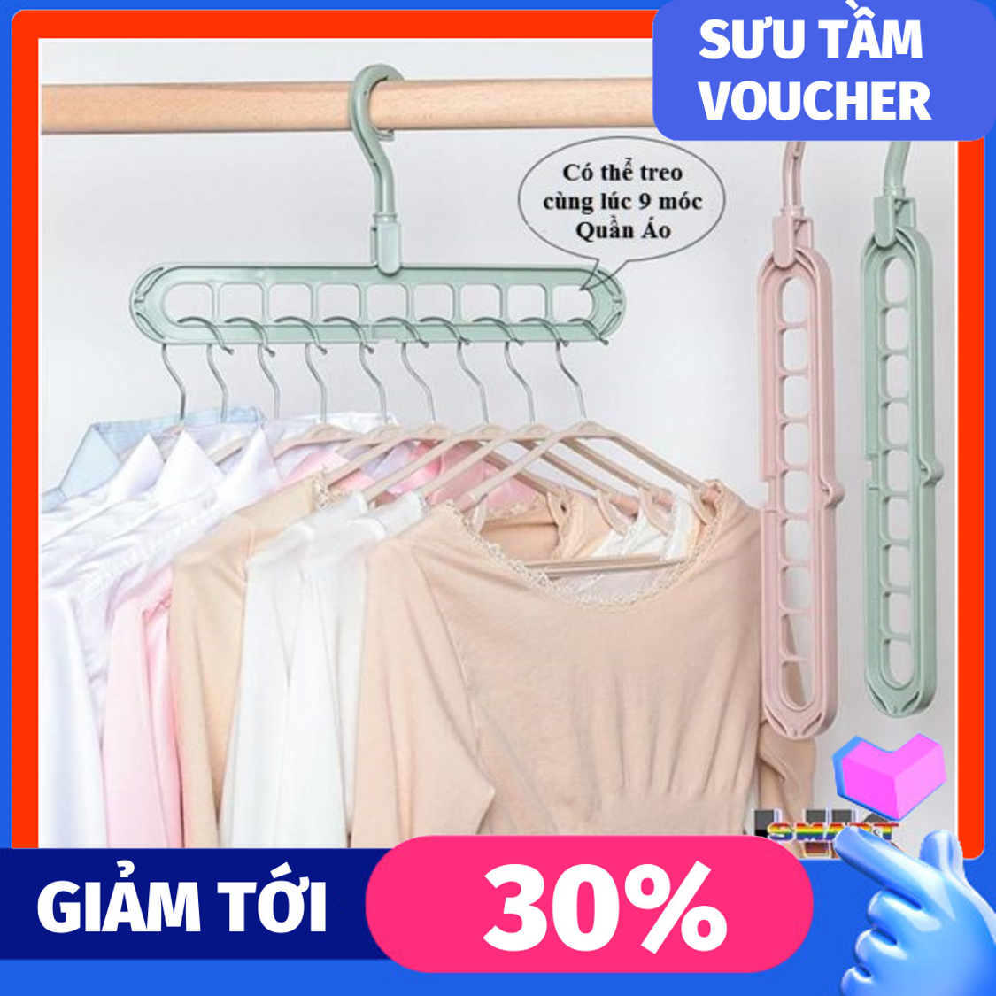 Móc treo quần áo đa năng 2 Chiều