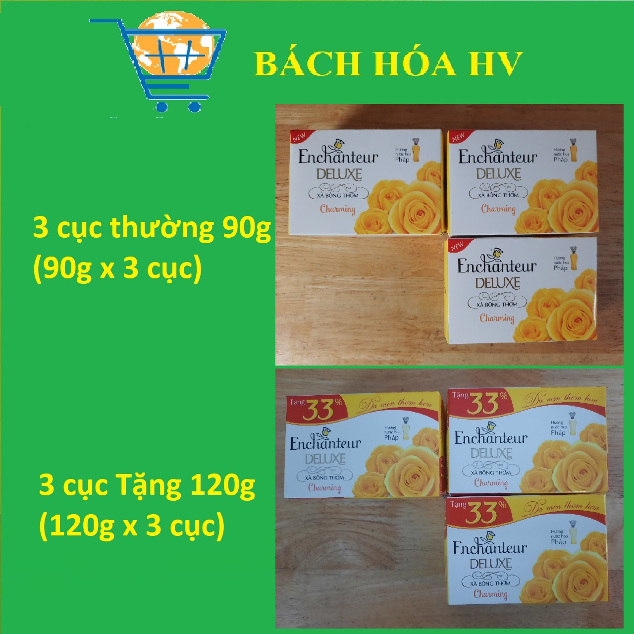 Combo 3 cục xà phòng ENCHANTEUR  - BACH HOA HV