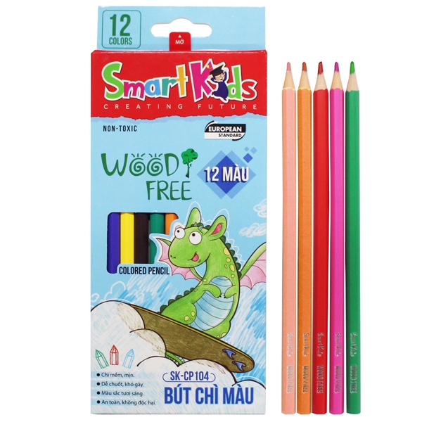 GIÁ SIÊU RẺ Bút chì màu 12 màu Smartkids SK-CP104
