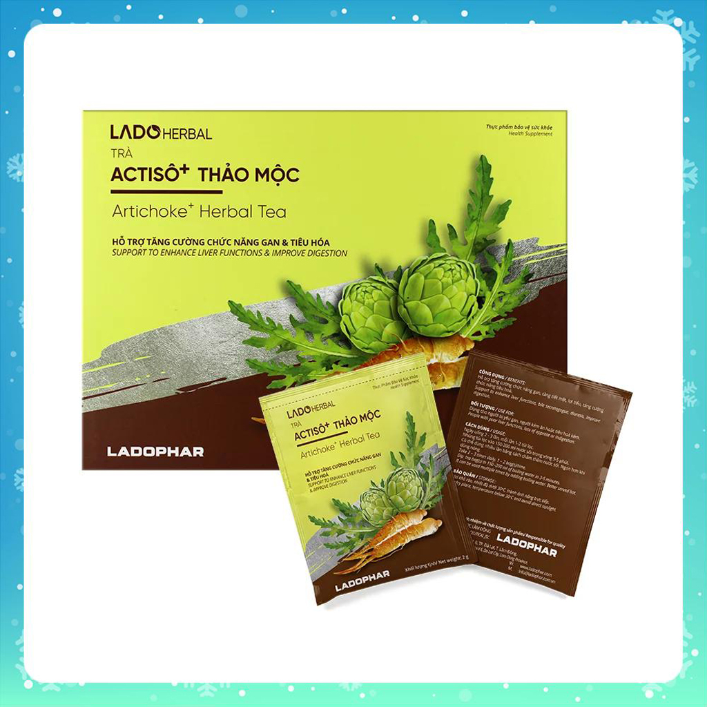 Trà Atiso thảo mộc Ladophar hộp 100 túi lọc