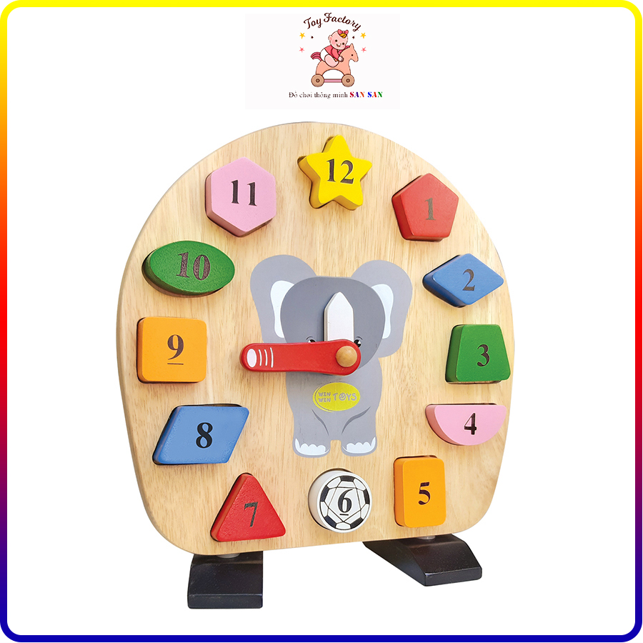 Đồng hồ voi con - Đồ chơi gỗ Winwintoys