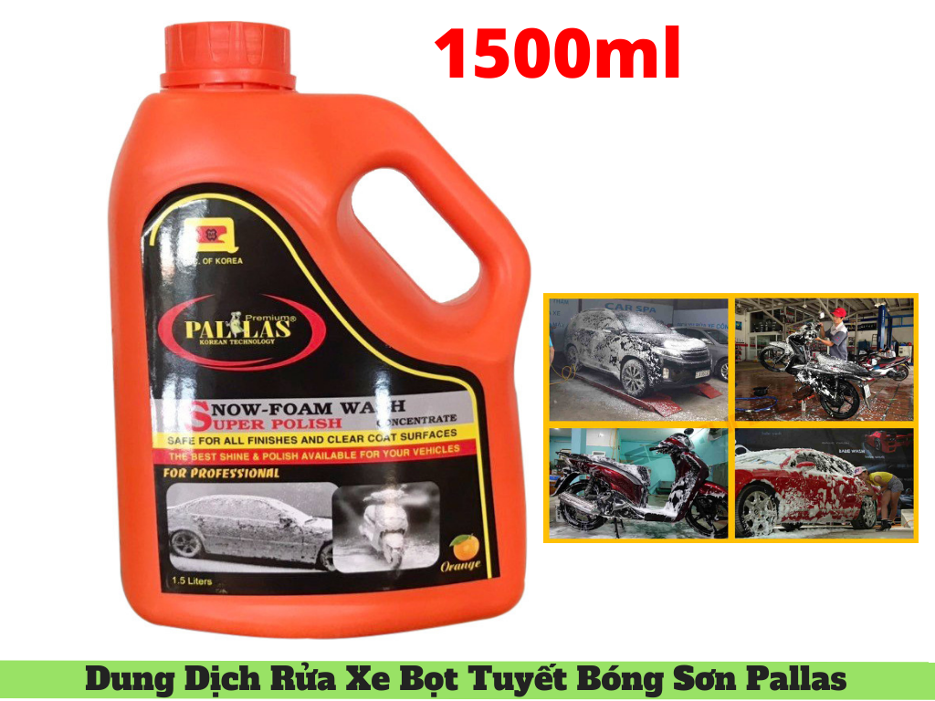 [HCM]Nước Rửa Xe Bọt Tuyết Siêu Bóng Đậm Đặc Pallas 1500ml Tỷ lệ 1-100