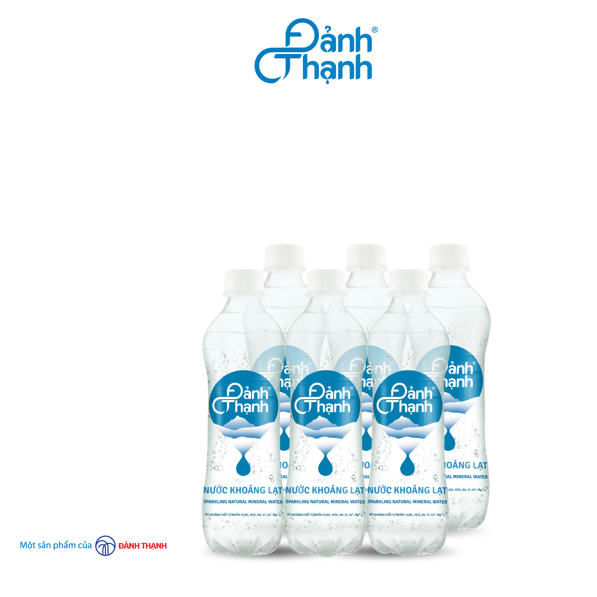 Lốc 6 chai Nước khoáng thiên nhiên có ga đảnh thạnh chai 430ml