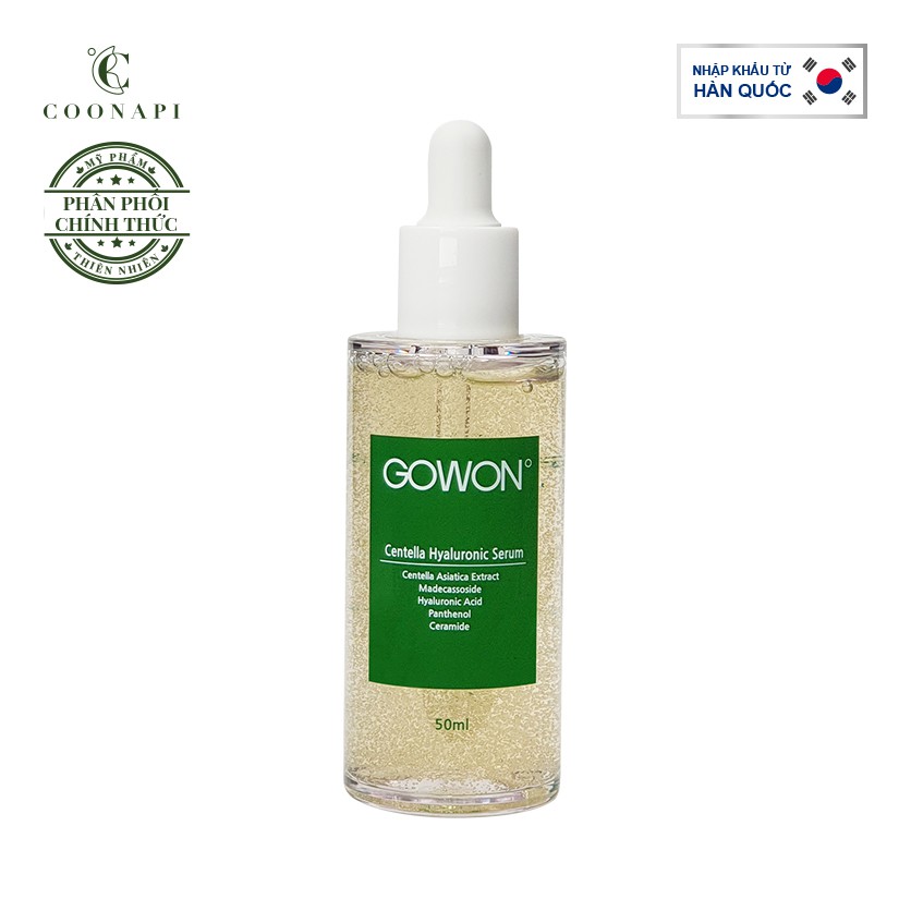 Tinh Chất Rau Má & HA Giảm Mụn, Cấp Nước Toàn Diện Và Phục Hồi Da Gowon Centella Hyaluronic Serum