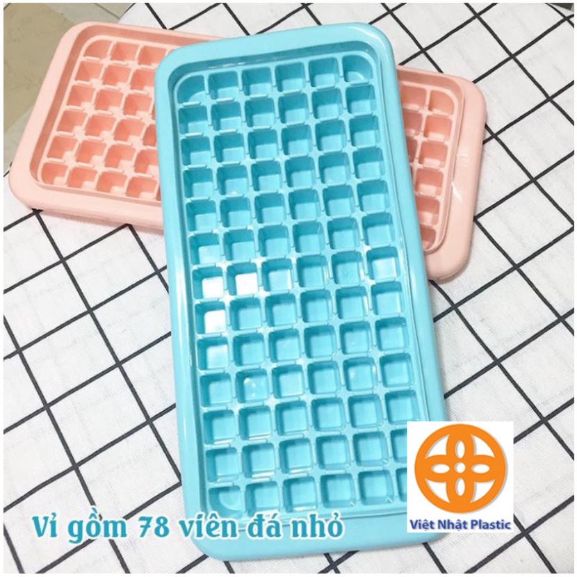 Khay đá 78 viên nhựa việt nhật mã 6977, vỉ đá vuông làm thạch, khuôn đựng đồ ăn dặm cho bé - lê gia shop