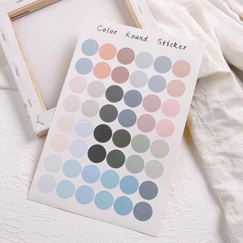 Set 4 tờ sticker tròn dot deco dễ thương