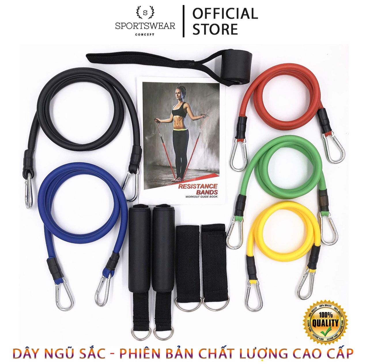 (loại móc inox lớn dây to) BỘ DỤNG CỤ FULL DÂY CAO SU ĐÀN HỒI KHÁNG LỰC TẬP GYM THỂ HÌNH TẠI NHÀ CHO NAM