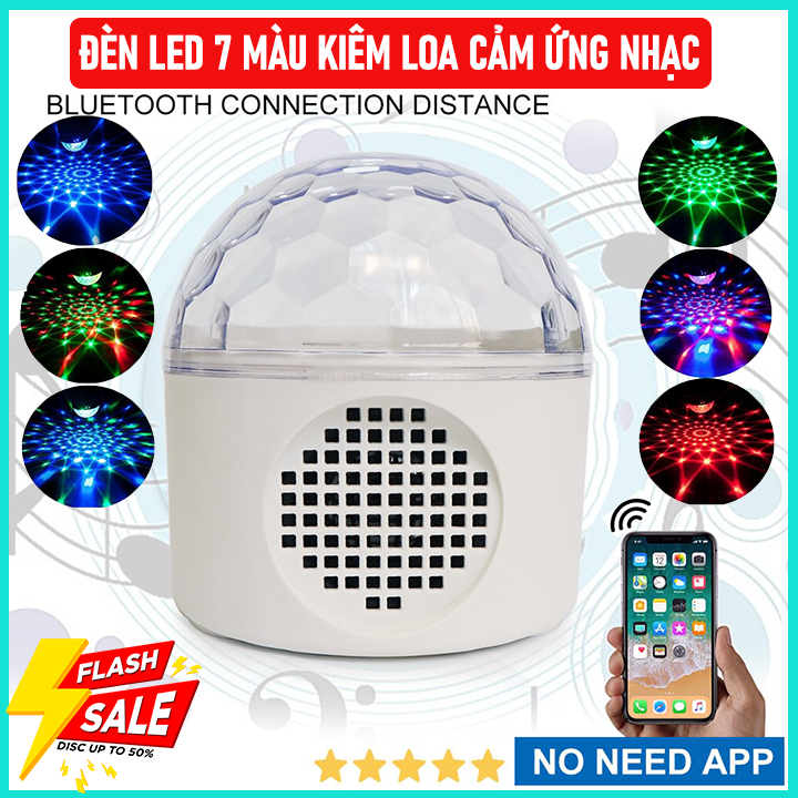 Đèn LED 7 màu vũ trường cảm ứng nhạc KIÊM LOA, bóng đèn LED trụ, đèn LED xoay 7 màu sân khấu chớp theo nhạc, Đèn nháy theo nhạc, đèn chớp 7 màu, đèn trang trí, đèn Led karaoke, đèn Led vũ trường