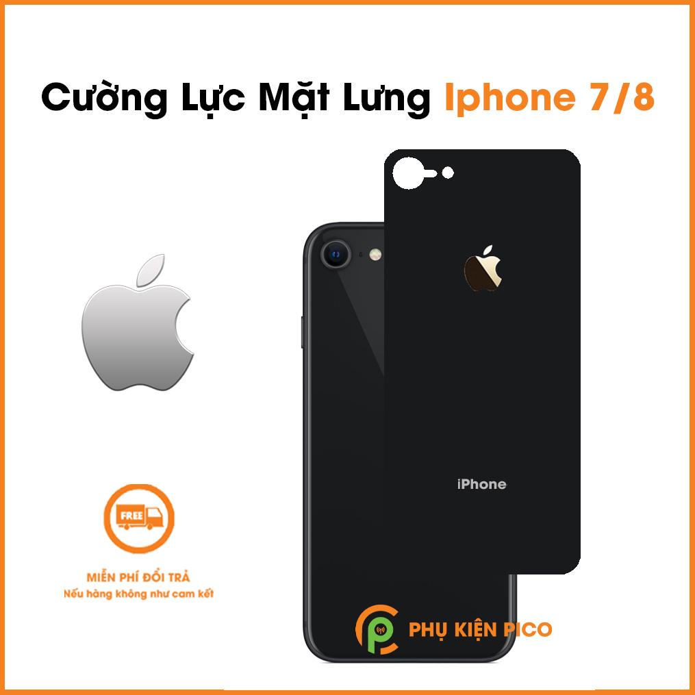 Kính cường lực mặt lưng Iphone 7/8 màu đen độ cứng 10H dán full mặt lưng