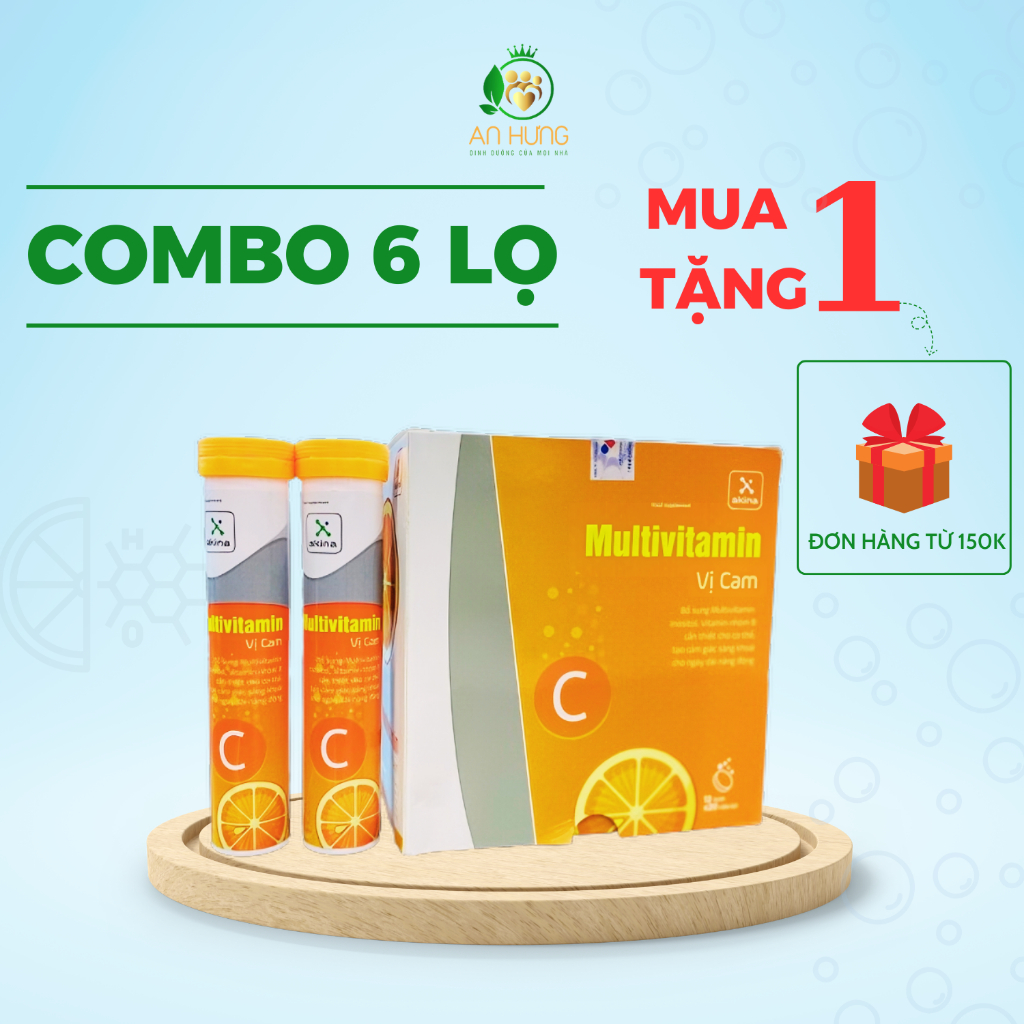 [COMBO 3 LỌ] Viên sủi VTM C, Multivitamin C hỗ trợ tăng cường sức khỏe - 20 viên