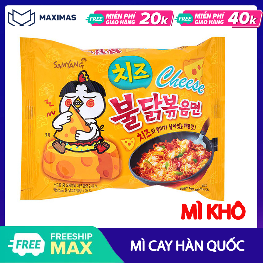 Mì Cay Samyang Hàn Quốc Vị Phô Mai Vàng Mỳ Phomai dasa3mi Gói 140g Đặc Sản 3 Miền dasa3mi