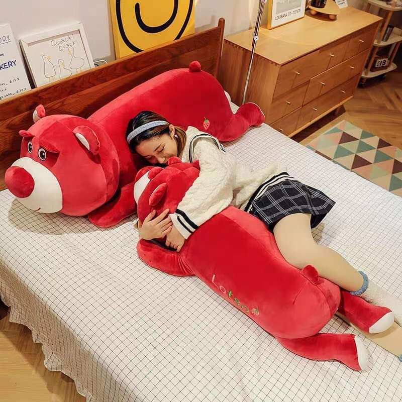 Gối ôm gấu dâu lotso gấu bông gấu dâu lotso vải miniso cao cấp giá rẻ