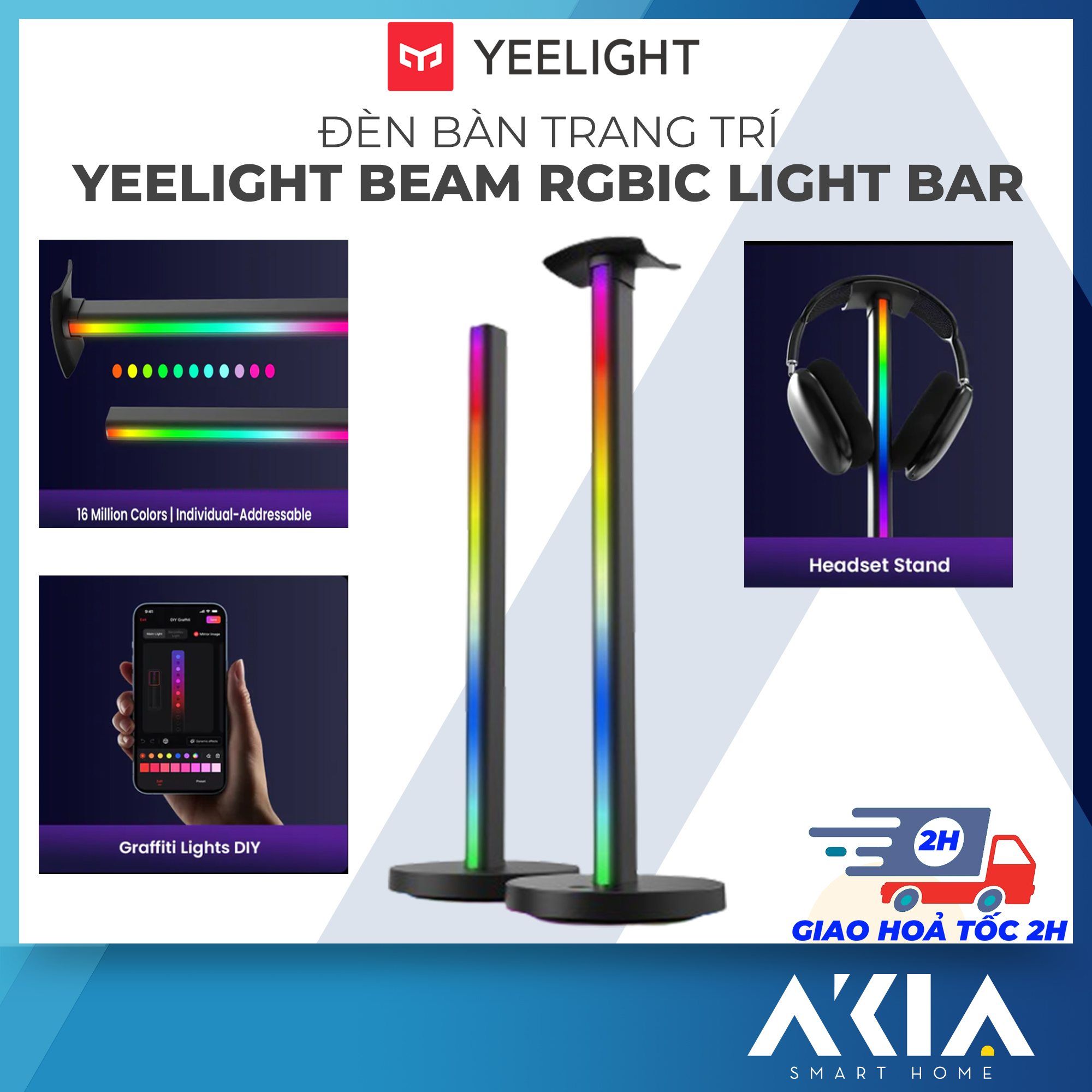 Yeelight Beam RGBIC Light Bar- 16 million colors, music sync