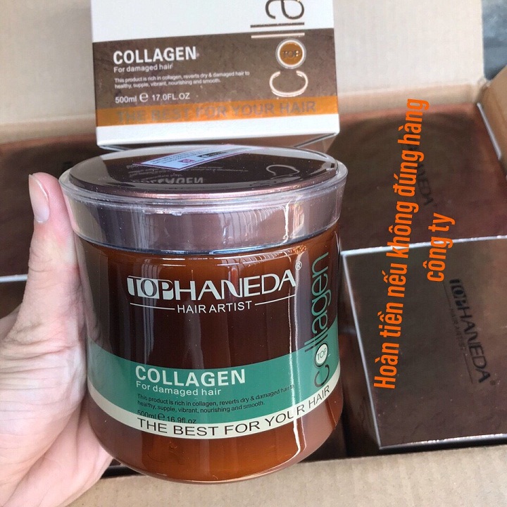 [HCM]Kem ủ hấp tóc Top Haneda Collagen For Damaged Hair siêu mềm mượt phục hồi tóc  500ml