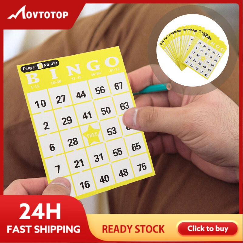 Movtotop trò chơi bingo thẻ trò chơi bằng giấy bingo xổ số sáng tạo cho bạn bè