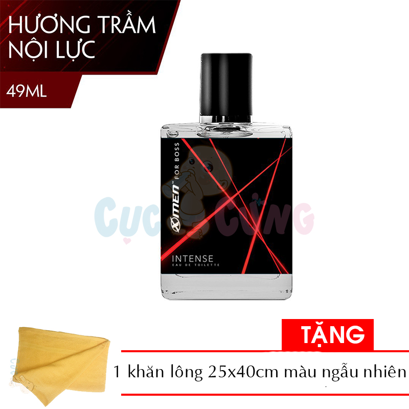 Nước hoa X-MEN for Boss Intense 49ml - lưu hương 48H tặng khăn lông 25x40cm màu ngẫu nhiên