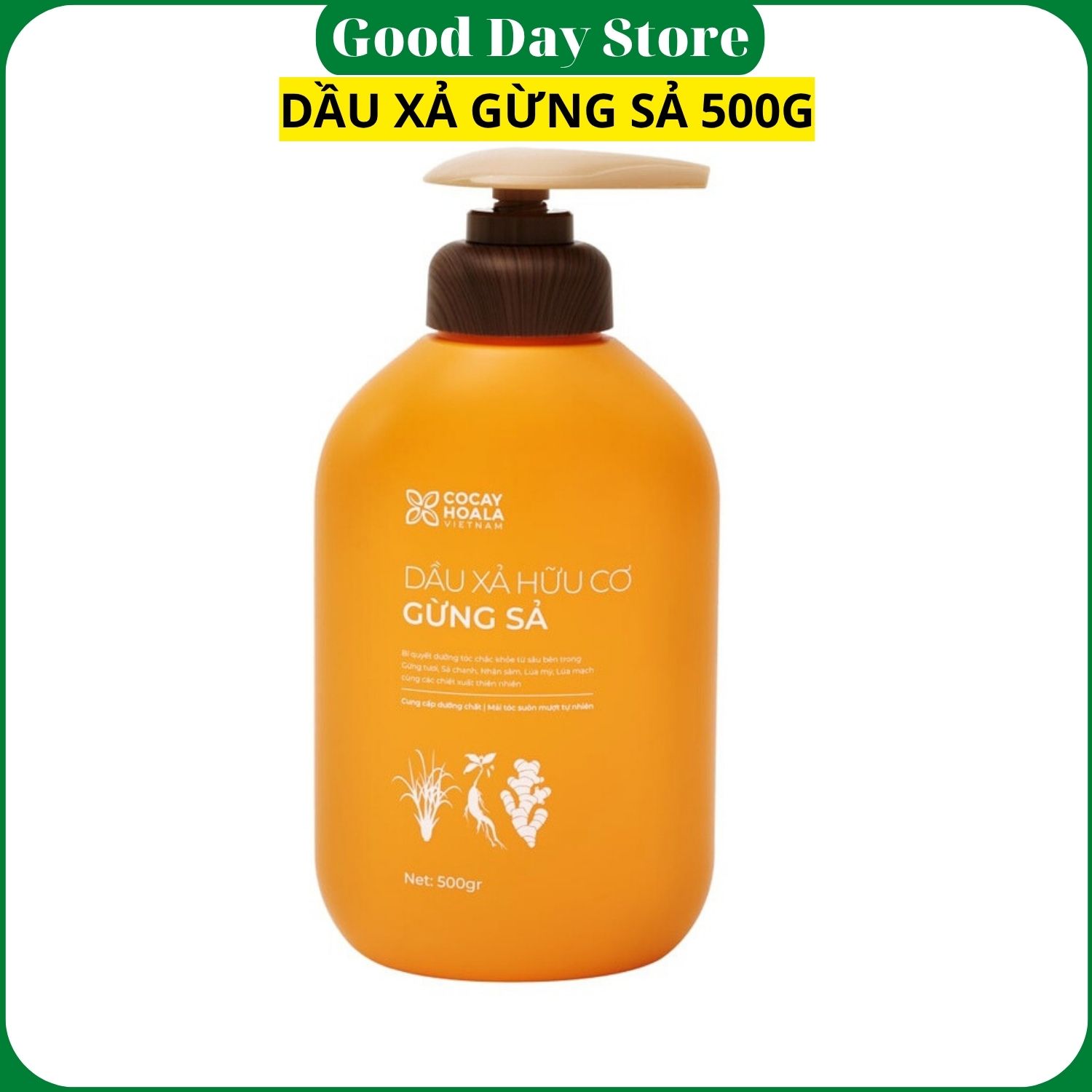 Dầu Xả Gừng Sả Cỏ Cây Hoa Lá 500G,Hỗ Trợ Tóc Chắc Khỏe, Mềm Mượt Duy Trì Độ Ẩm