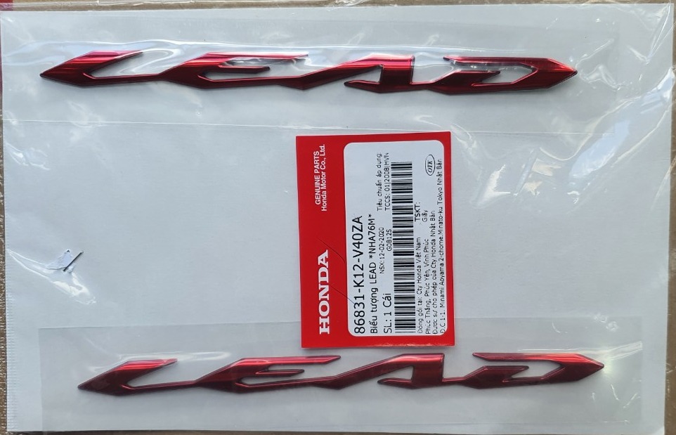 Tem sườn honda lead 125 màu đỏ