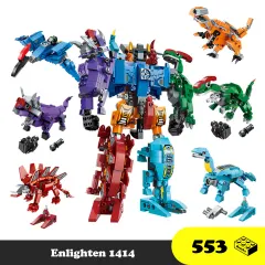 Đồ chơi Lego lắp ráp Robot Khủng Long bộ 6 hộp, Lego Robot Dinosaurus Enlighten 1414, Xếp hình thông minh [553 mảnh ghép]