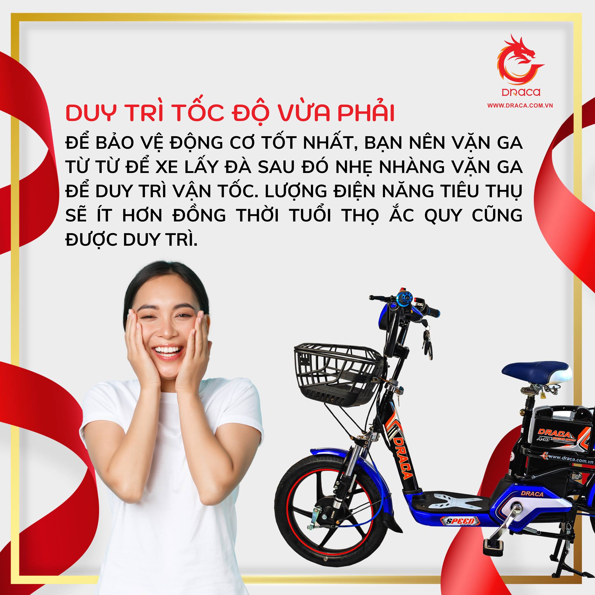 Xe đạp điện Draca A10 - Minh Khôi Draca