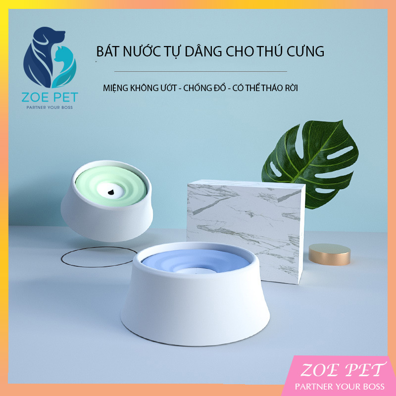 Bát uống nước tự dâng cho mèo cao cấp, giúp mèo chăm uống nước, không bị dính nước vào mép