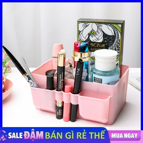 Kệ mỹ phẩm mini có khay và nhiều ngăn thiết kế thông minh kích thước chất liệu nhựa dễ dàng vệ sinh