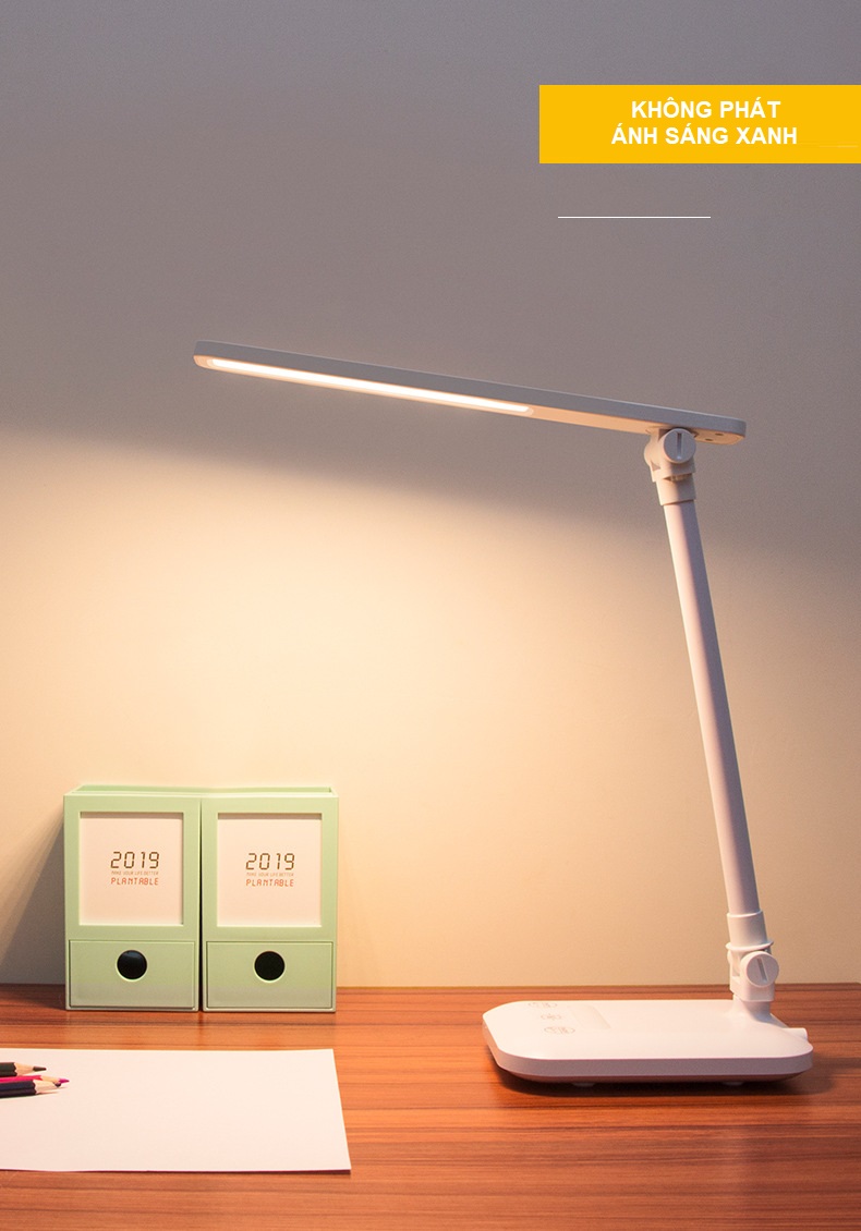 Đèn Học Để Bàn Chống Cận H100 - Đèn Led Để Bàn - Đèn Đọc Sách, Đèn Làm Việc 3 Chế Độ Ánh Sáng Vàng Chống Chói Lóa Bảo Vệ Mắt, Có Chế Độ Đèn Ngủ