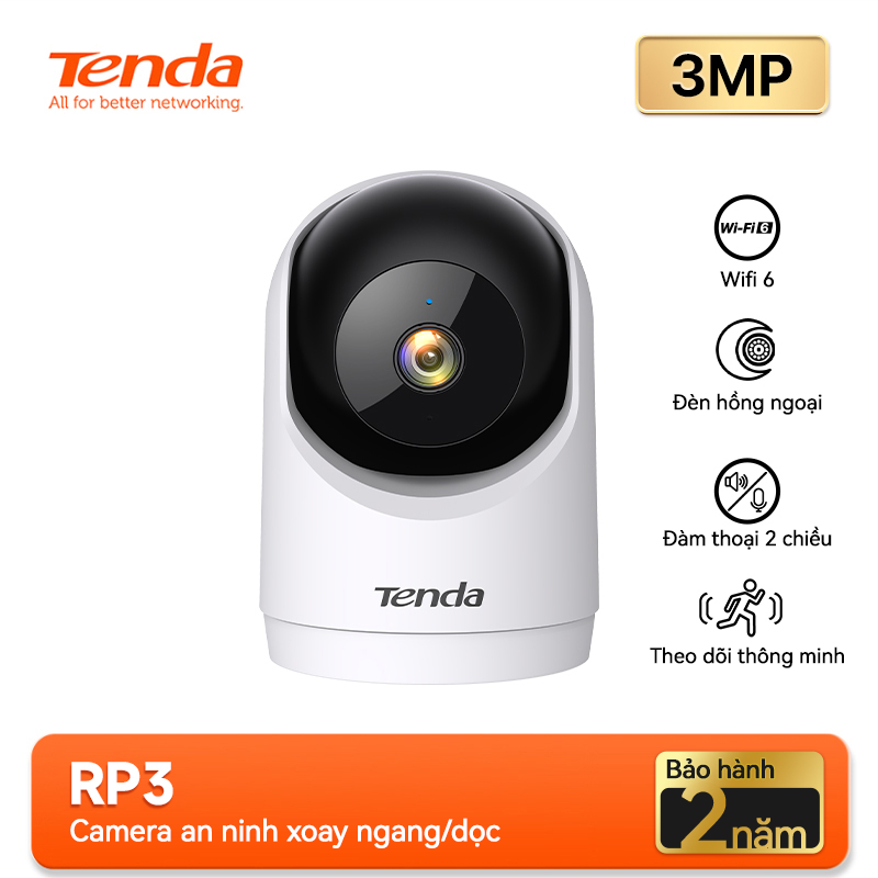 Camera Wifi Tenda Trong Nhà RP3/RP3 Pro/RP7 FHD 3MP/5MP,2K Quay Quét 360°| Đàm Thoại 2 Chiều | Camera IP