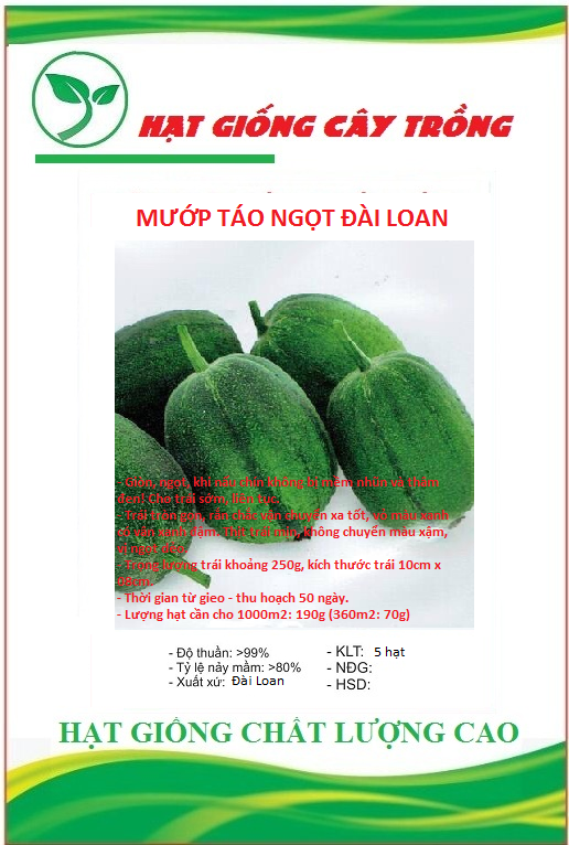 Hạt giống mướp táo ngọt F1 - Gói 5 hạt